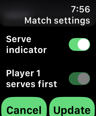 Set the player names on Apple Watch
