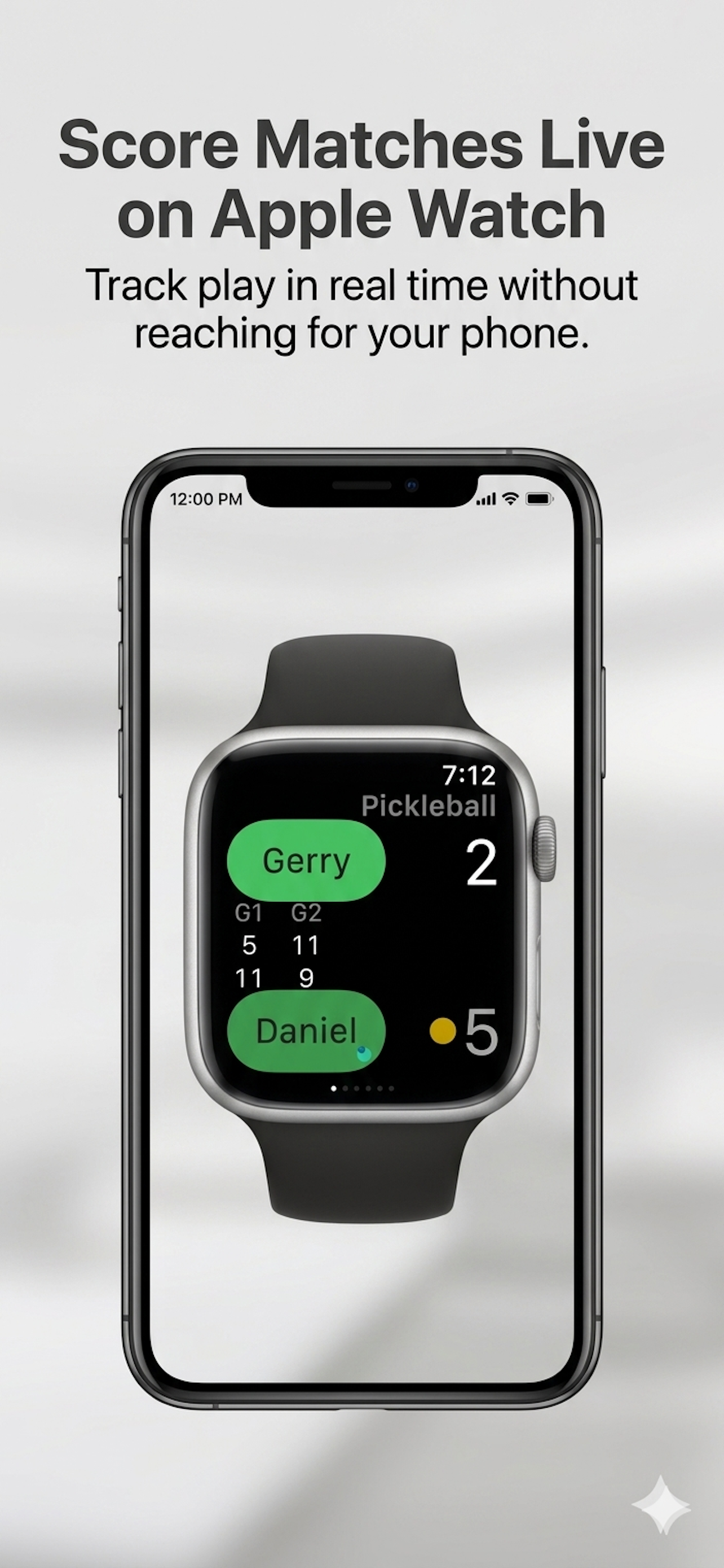 Score matches live on Apple Watch