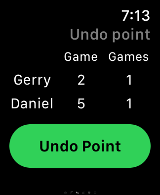 Undo point for pickleball match on Apple Watch