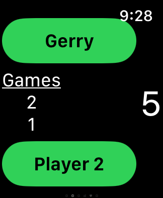 Tug of War mini game scoring on Apple Watch